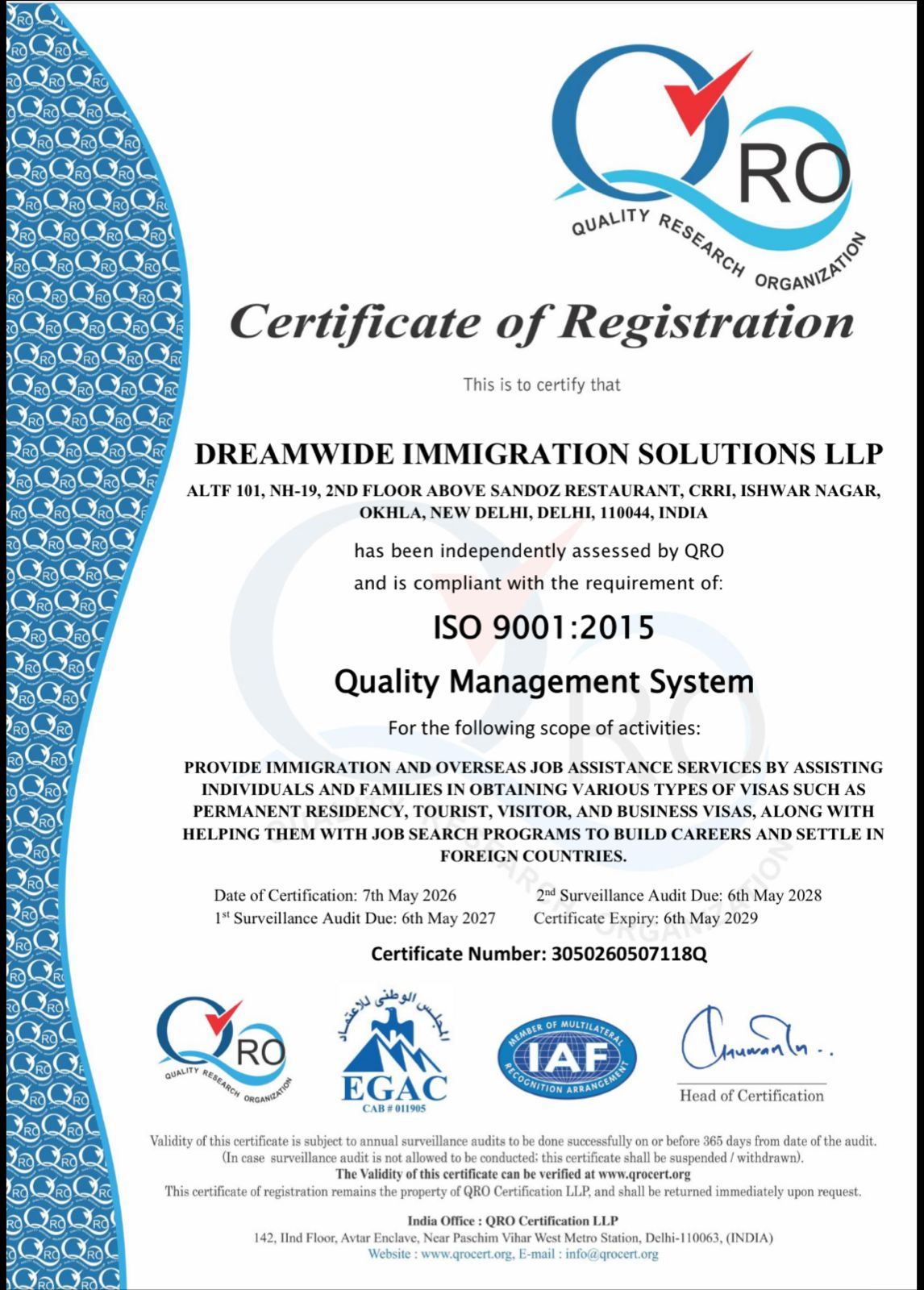 ISO Certificate